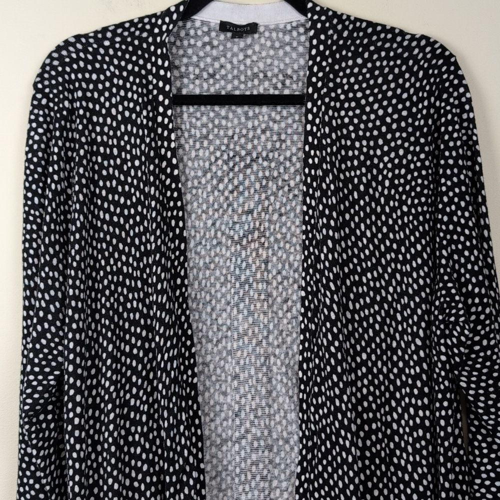 Talbots Linen Blend Open Front Long Line Cardigan… - image 4